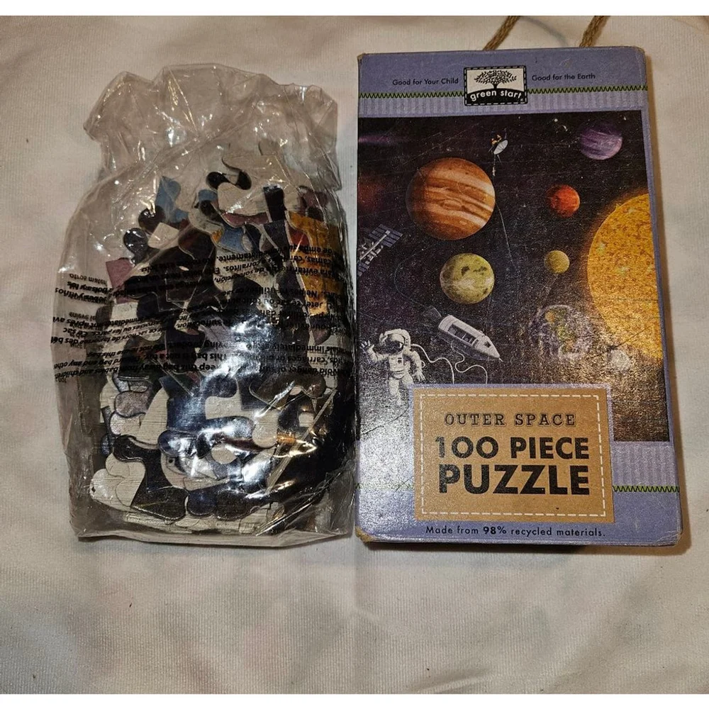 Melissa & Doug Natural Play Cardboard Jigsaw Floor Puzzle: Outer Space 100 Piece